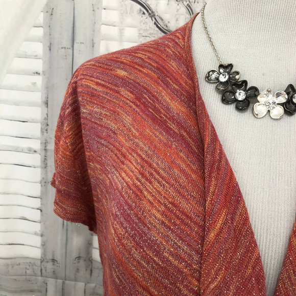 🌸 Cache Open Front Glitter Short Sleeve Cardigan - Picture 4 of 8